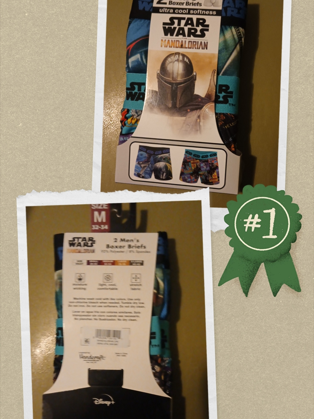 Star Wars The Mandalorian Men's Boxer Briefs - Teal & Black